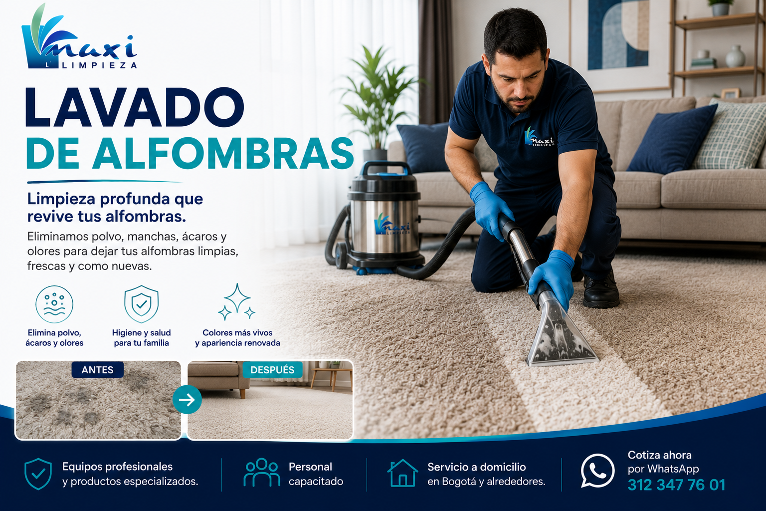 Lavado profesional de alfombras
