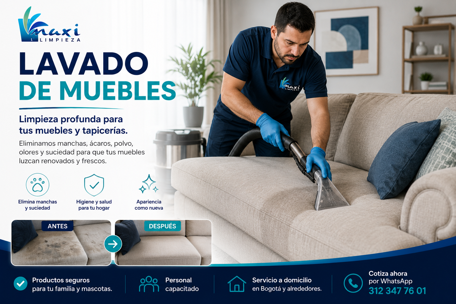 Lavado profesional de muebles