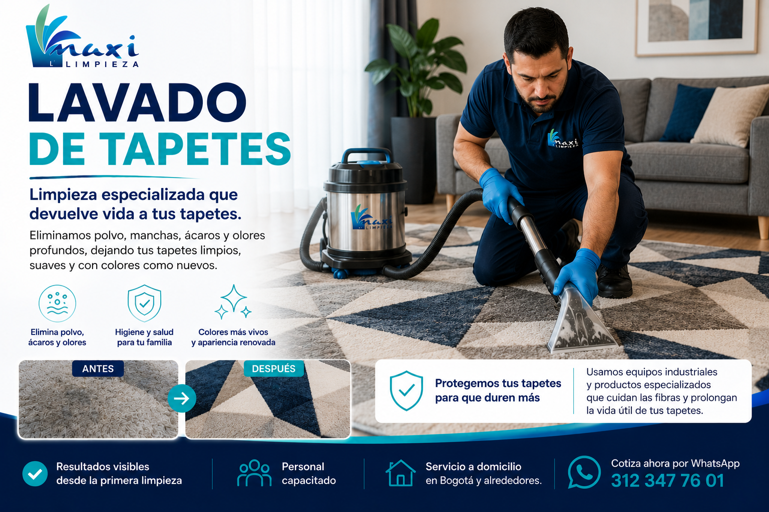 Lavado profesional de tapetes
